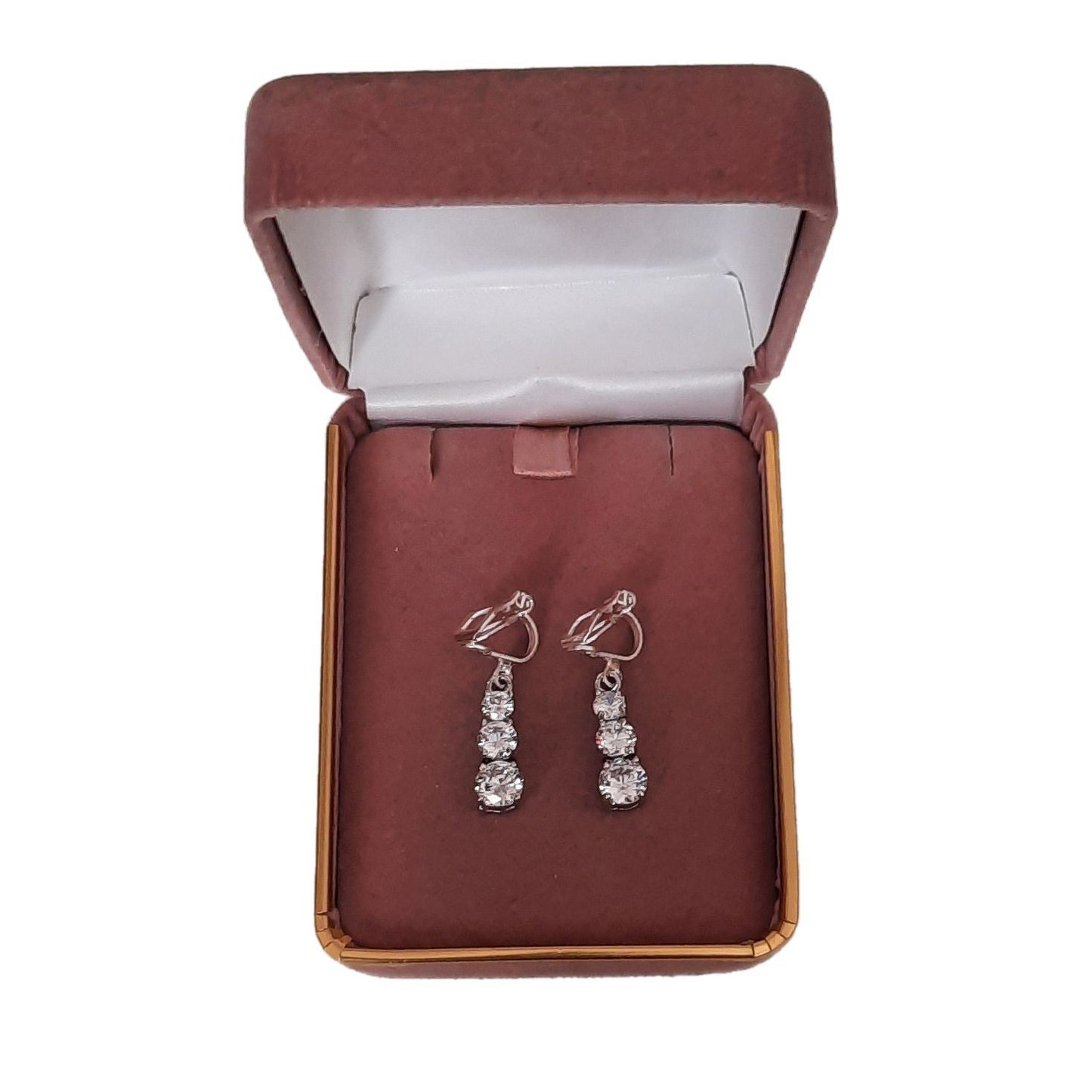 3 Stone Ladies Clip On Earrings(2)
