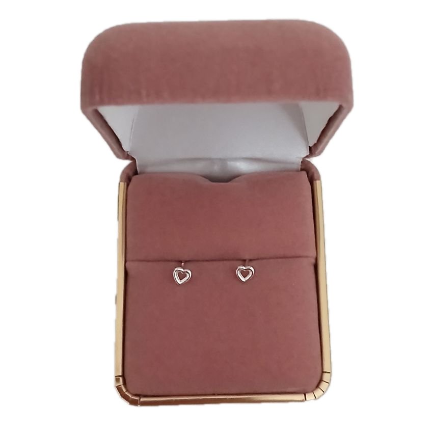 4mm Small Sterling Silver Heart Earrings(2)