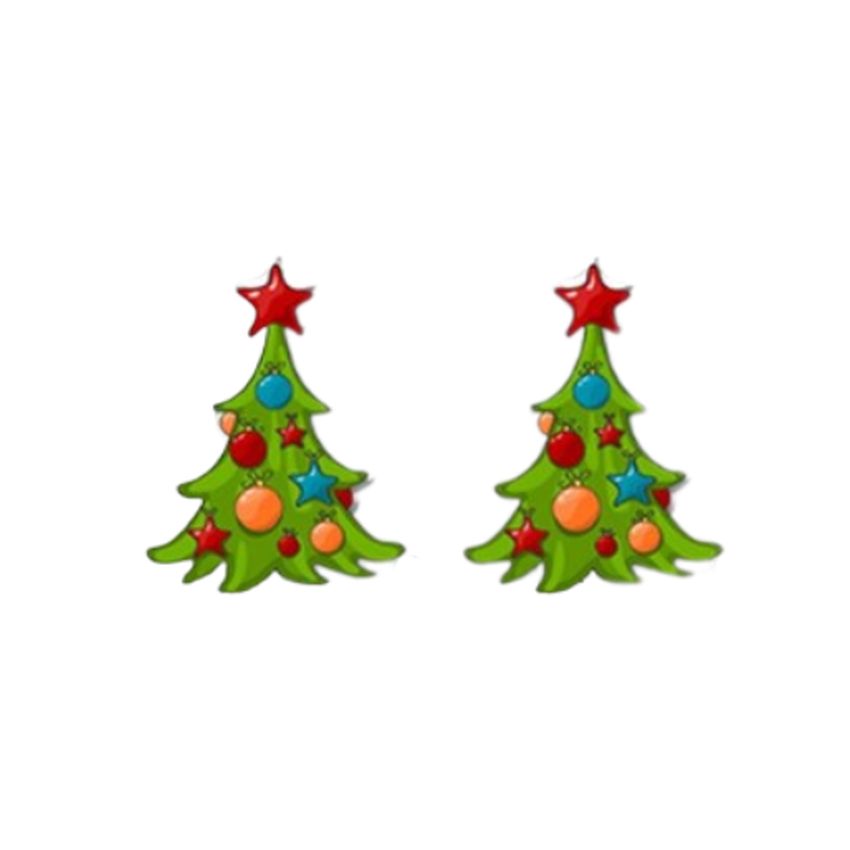 Acrylic Christmas Tree Earrings