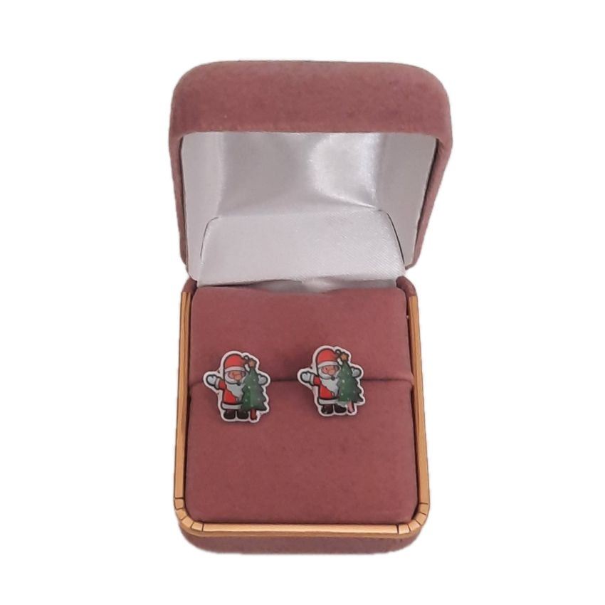 Acrylic Santa And Christmas Tree Earrings(2)