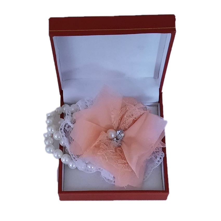 Artificial Peach Flower Wrist Corsage