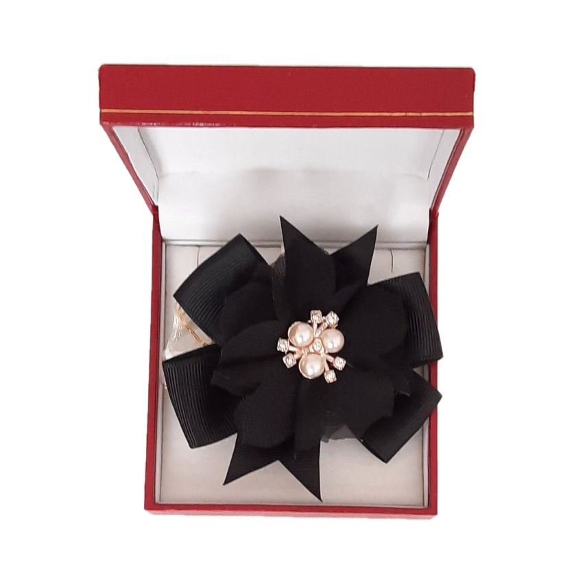 Black Ribbon Bow Flower Wrist Corsage