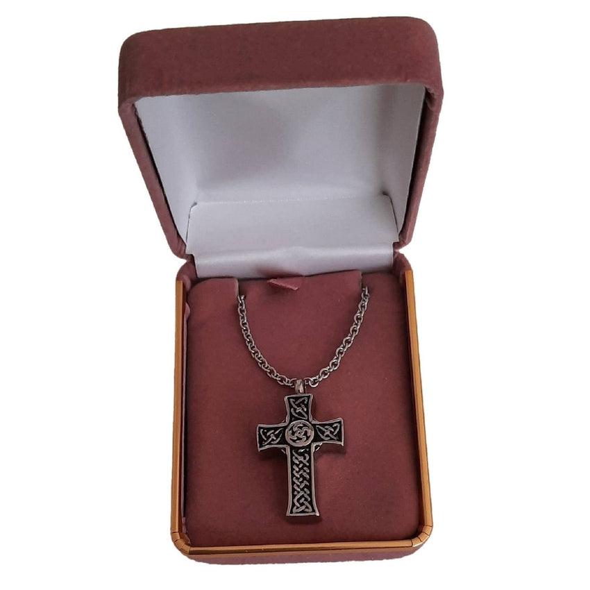 Black Celtic Cross Memorial Cremation Ashes Pendant(2)