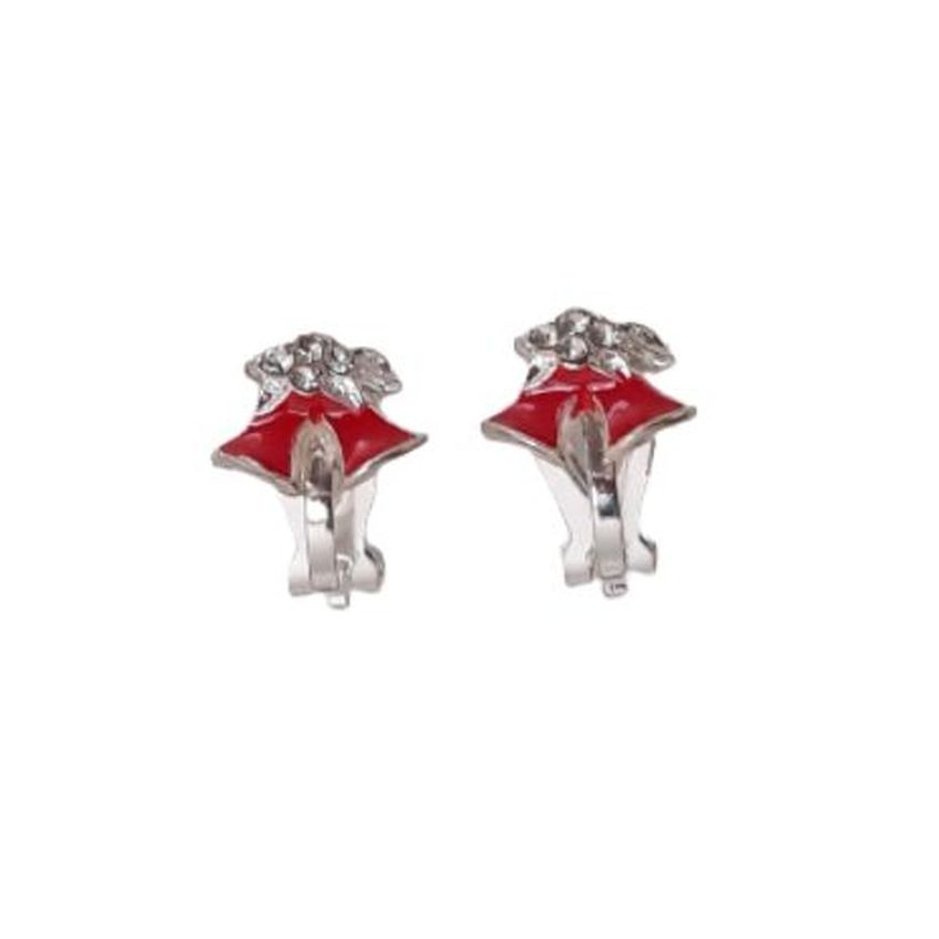 Bling Christmas Bells Clip On Earrings