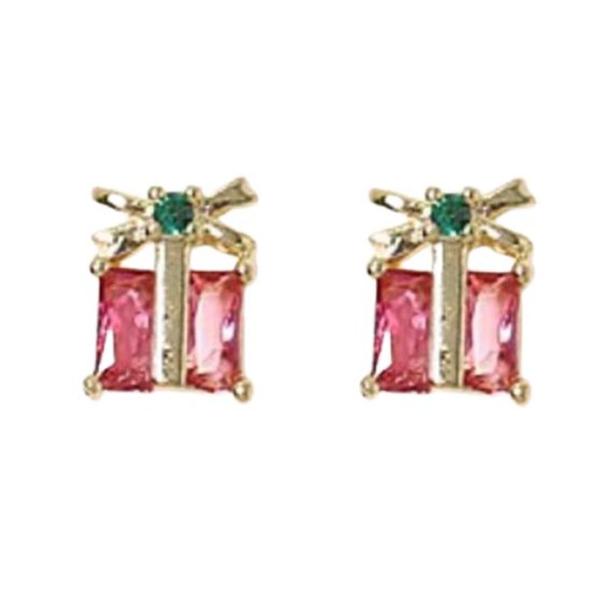 Bling Christmas Present Clip On Earrings