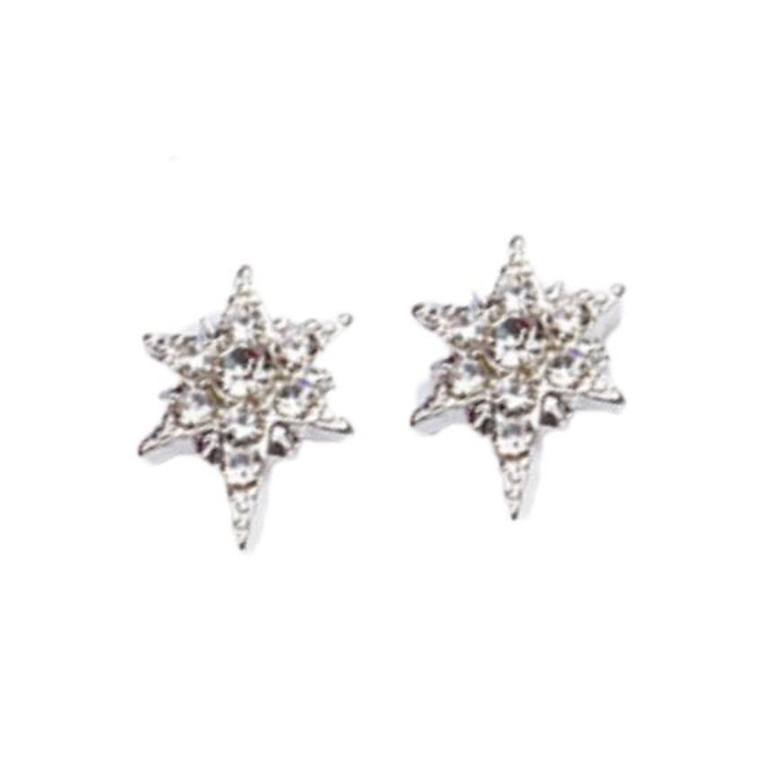 Bling Christmas Star Clip On Earrings