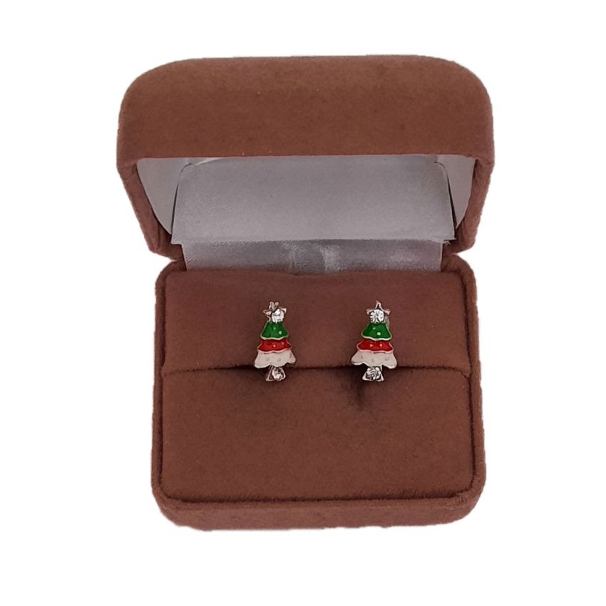 Bling Christmas Tree Clip On Earrings(2)