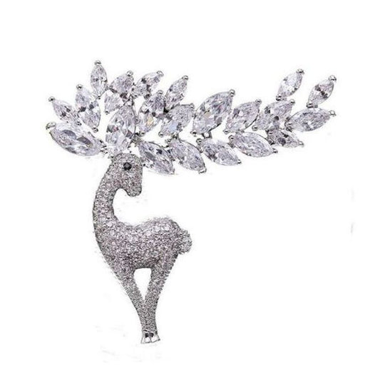 Bling Reindeer Christmas Brooch