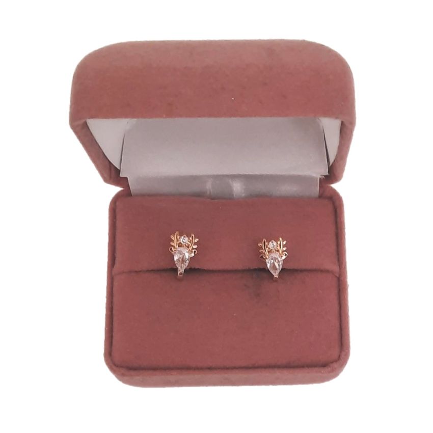 Bling Reindeer Face Clip On Earrings(2)