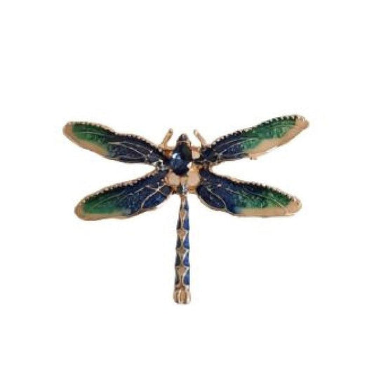 Blue And White Dragonfly Brooch