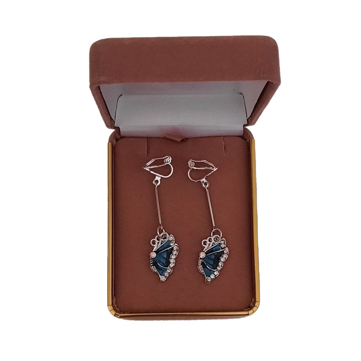 Blue Butterfly Clip On Earrings(2)