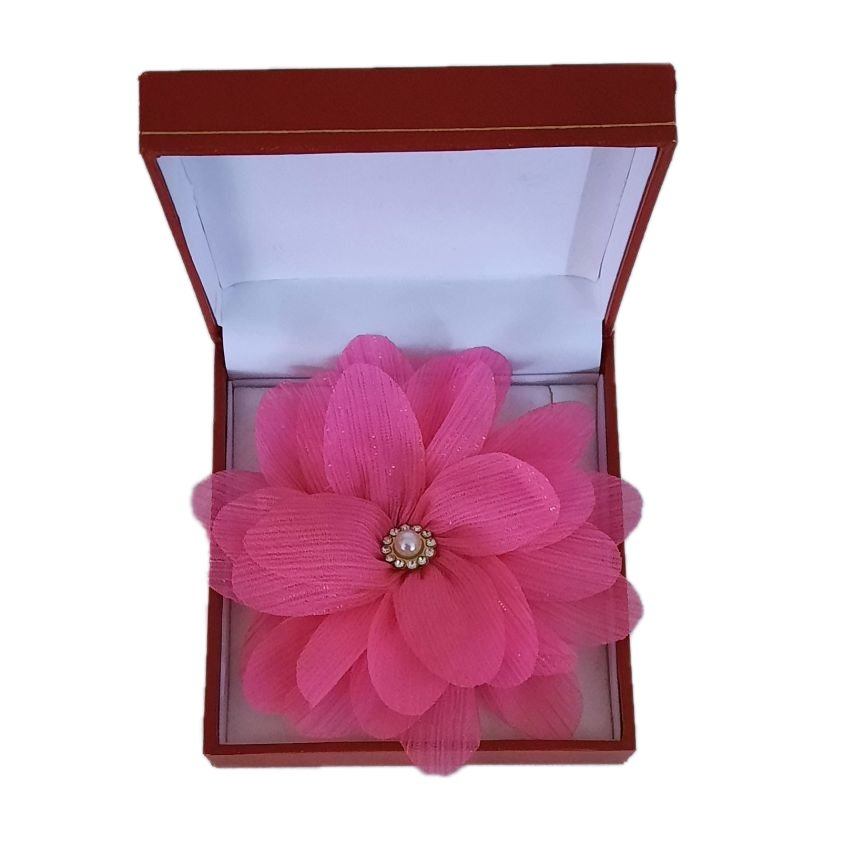 Bright Pink Sparkly Flower Wrist Corsage