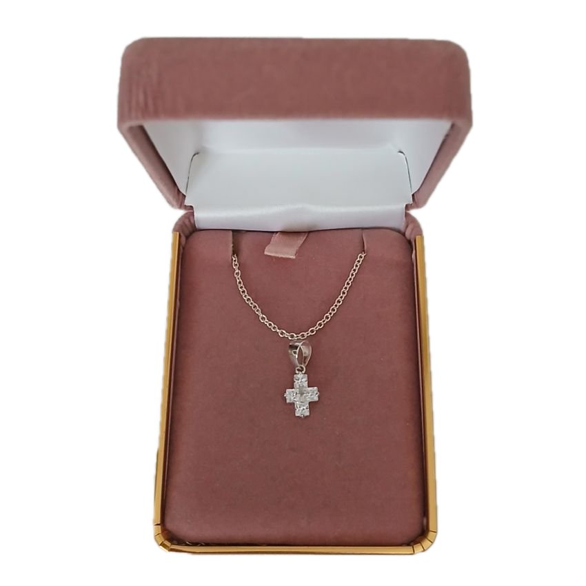 CZ Cross Centre Sterling Silver Cross Pendant(2)