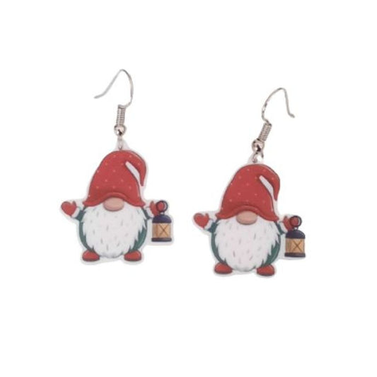 Christmas Gnome Dangly Earrings		