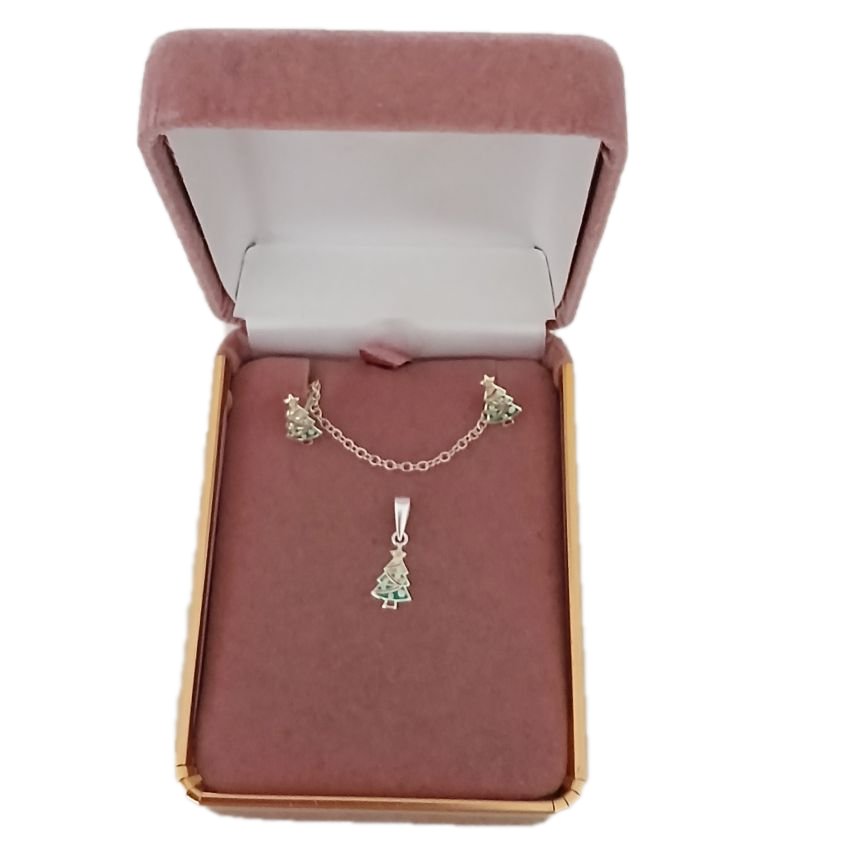Christmas Tree Sterling Silver Set