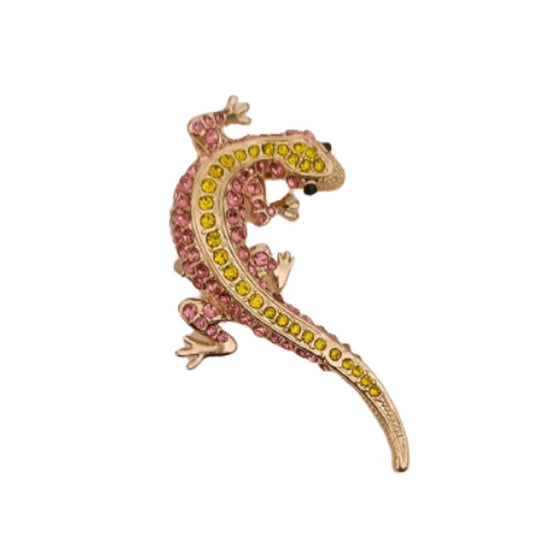 Coloured Diamante Lizard Brooch