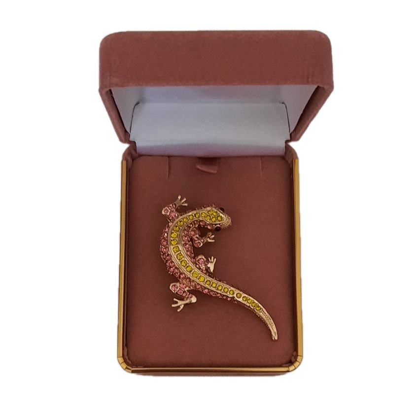 Coloured Diamante Lizard Brooch(2)