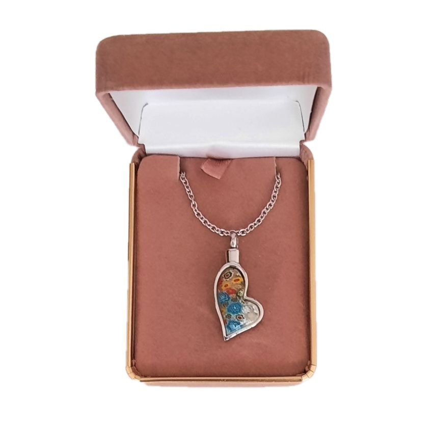 Coloured Heart Cremation Ashes Locket(2)