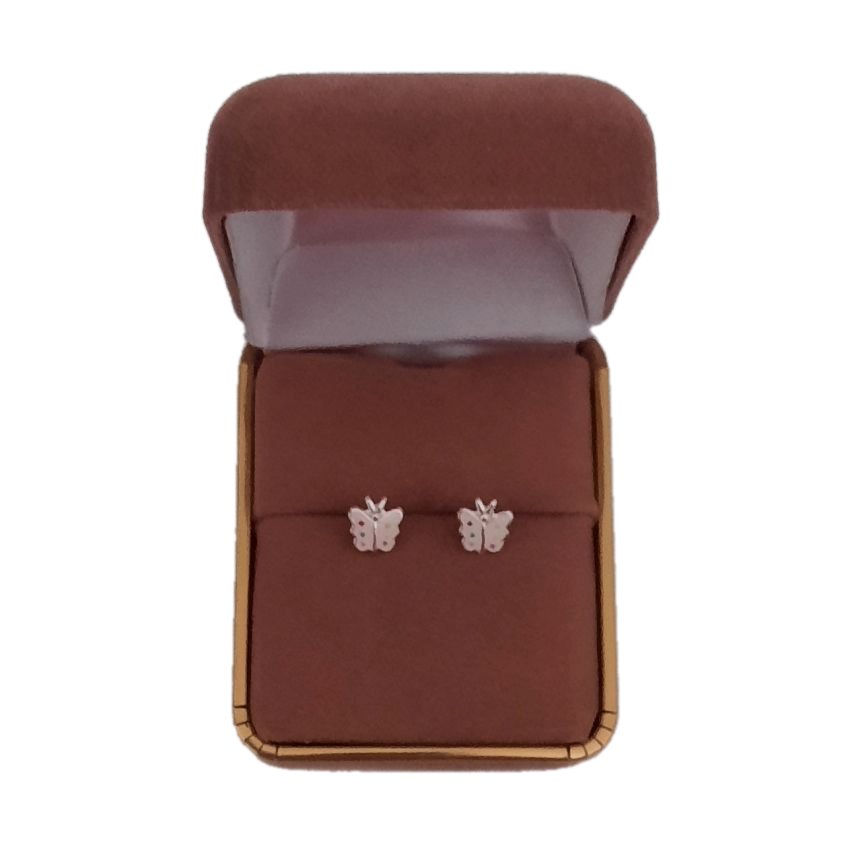 Coloured Spots Sterling Silver Butterfly Earrings(2)