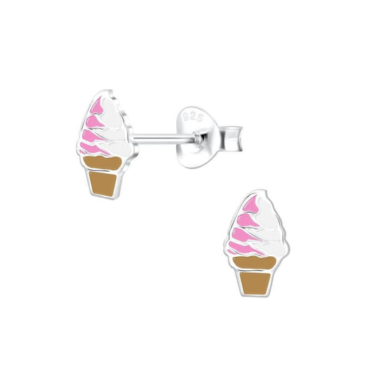 Cone Ice Cream Sterling Silver Earrings