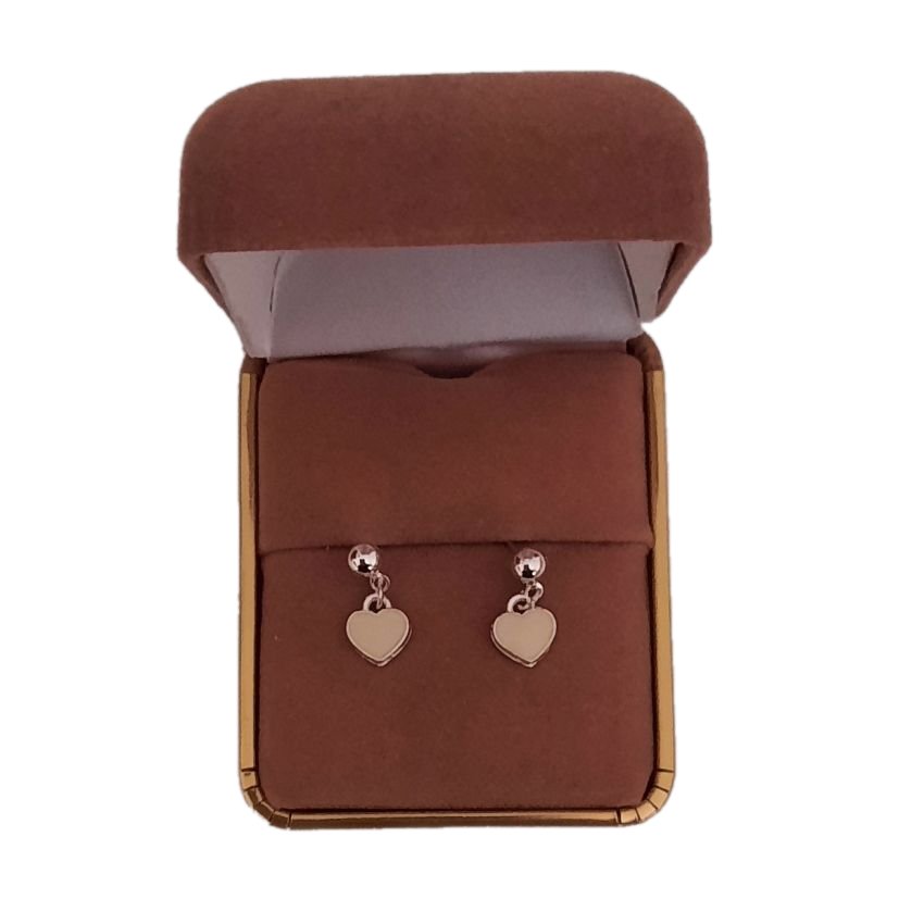 Cream Heart Sterling Silver Earrings(2)