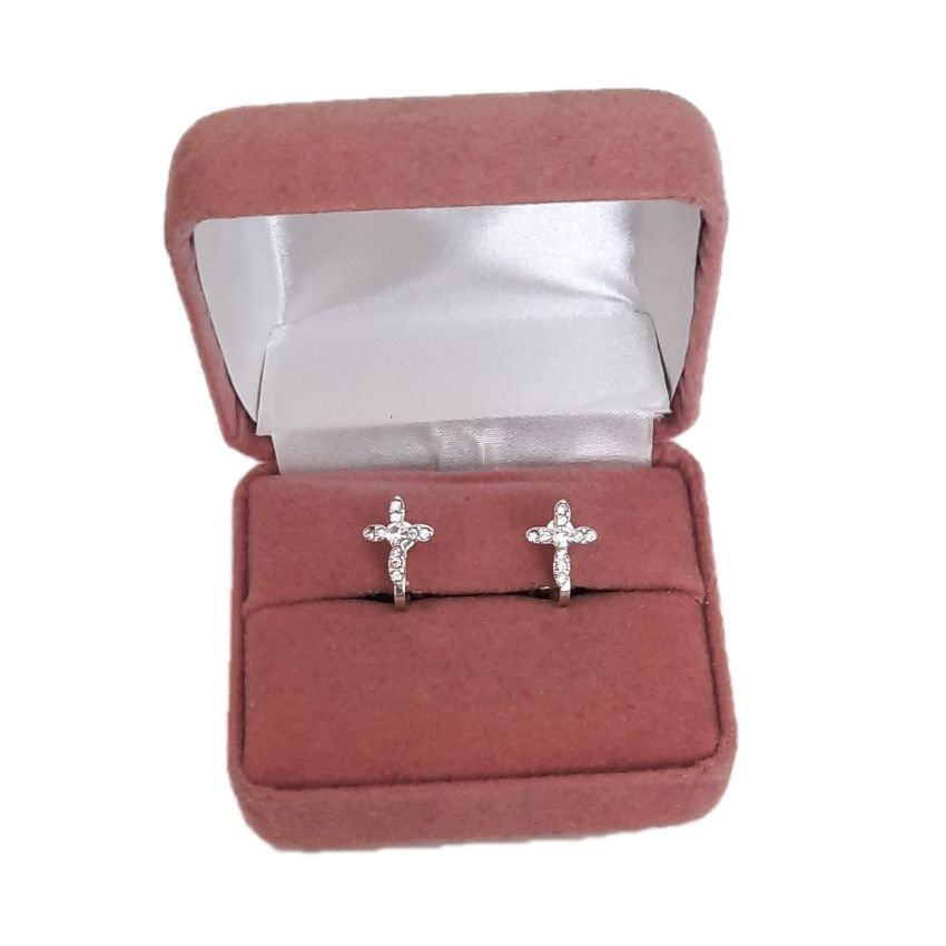 Crystal Cross Communion Clip On Earrings(2)