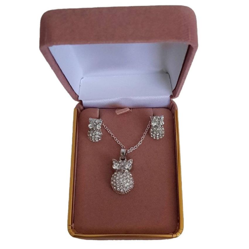 Crystal Matching Owl Jewellery Set(2)