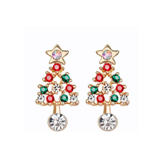Crystal Set Christmas Tree Earrings