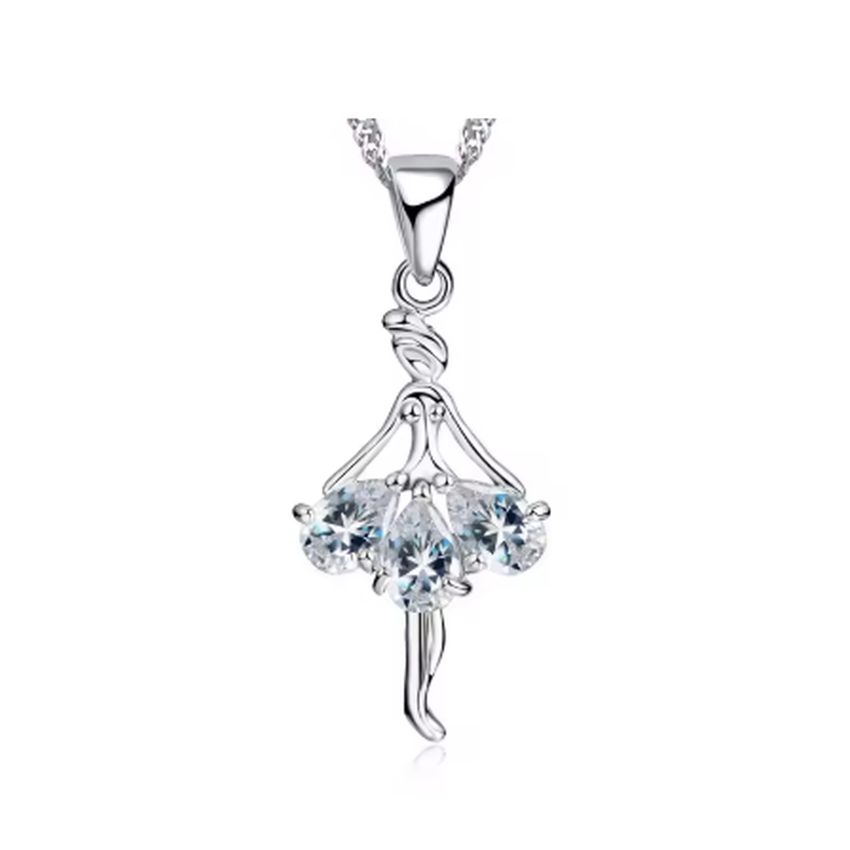 Crystal Skirt Dancing Lady Pendant