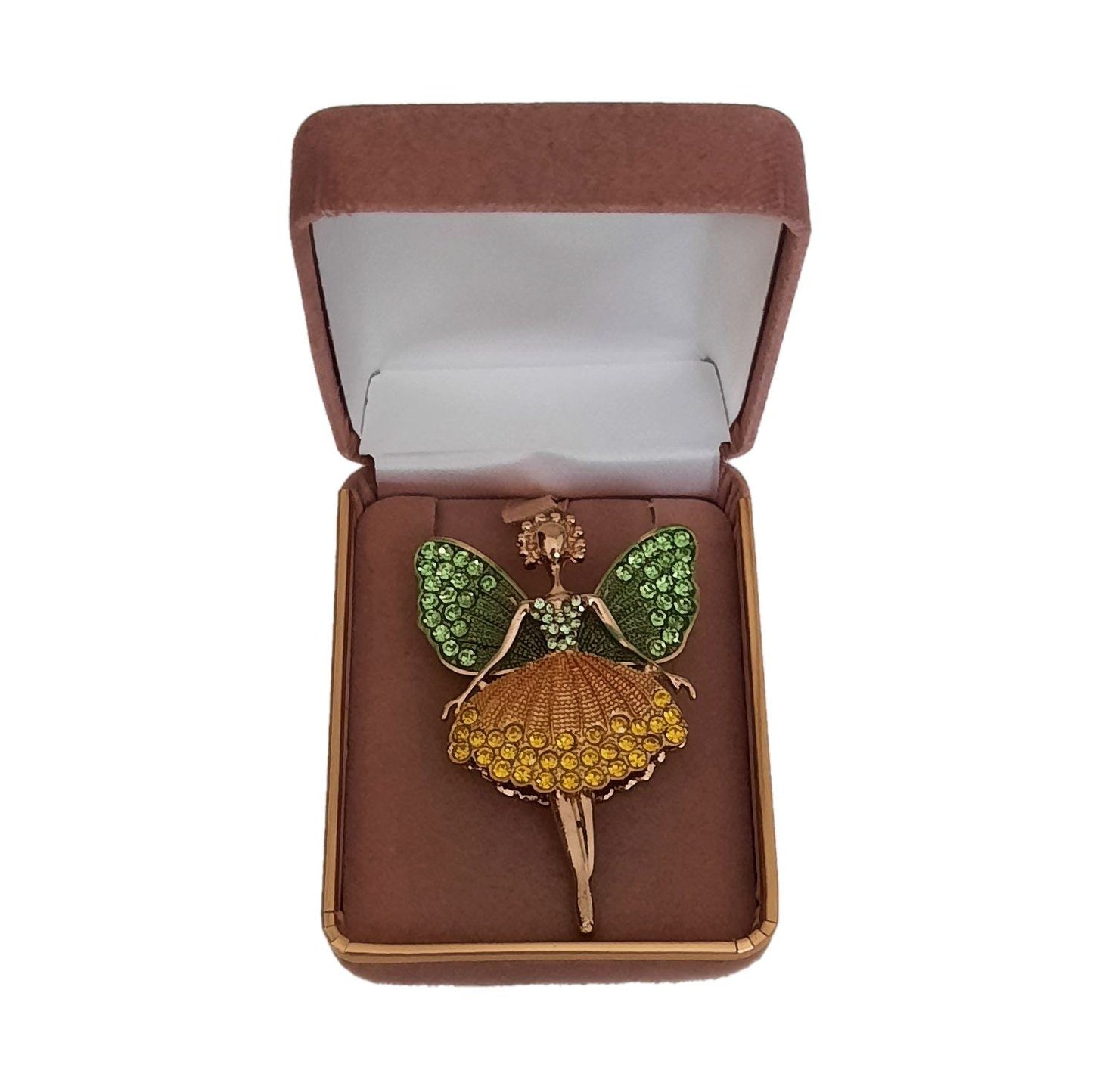 Crystal Yellow And Green Fairy Brooch(2)