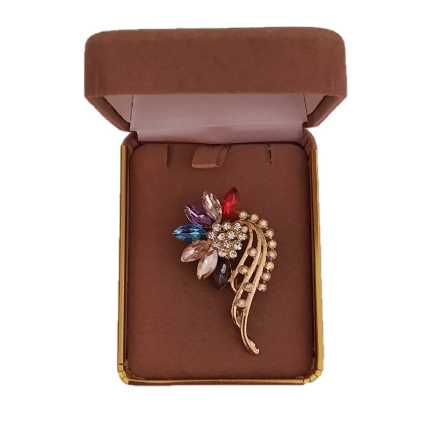 Crystal Multi Colour Ladies Brooch(2)