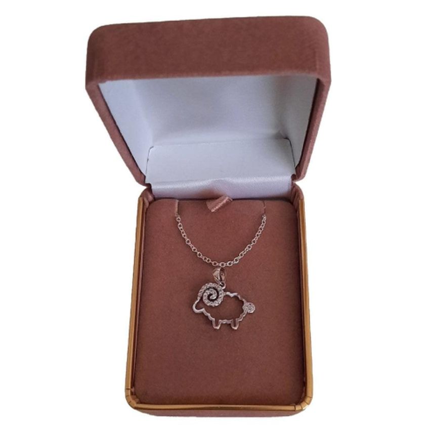 Cubic Zirconia Encrusted Ram Head And Tail Pendant(2)