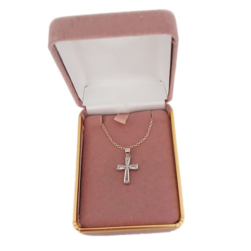Cubic Zirconia Silver Cross Pendant(2)