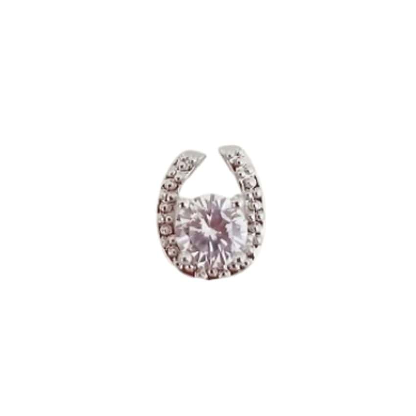 Cubic Zirconia Set Horseshoe Pendant Necklace