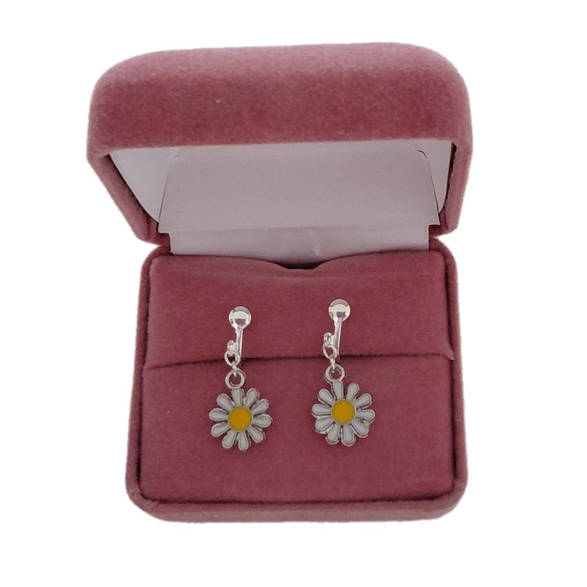 Daisy Flower Clip On Earrings(2)