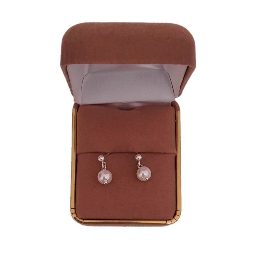 Dangly 7mm Pearl Sterling Silver Earrings(2)