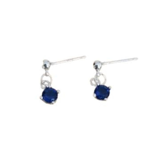 Dangly Blue Stone Girls Silver Earrings