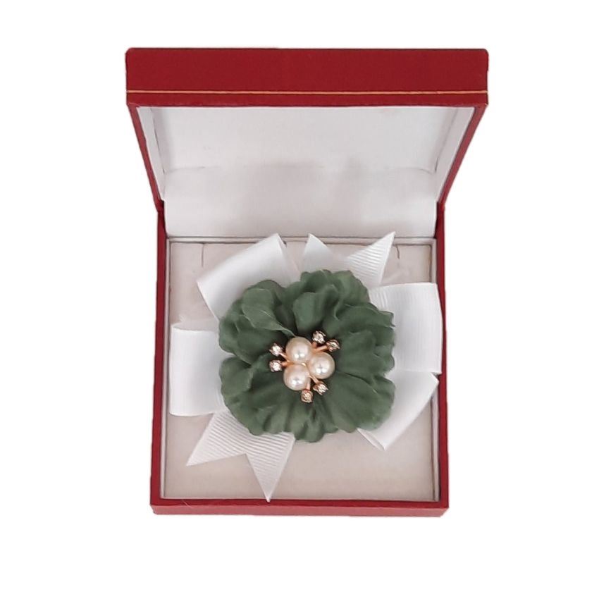 Dark Sage Green Flower Wrist Corsage