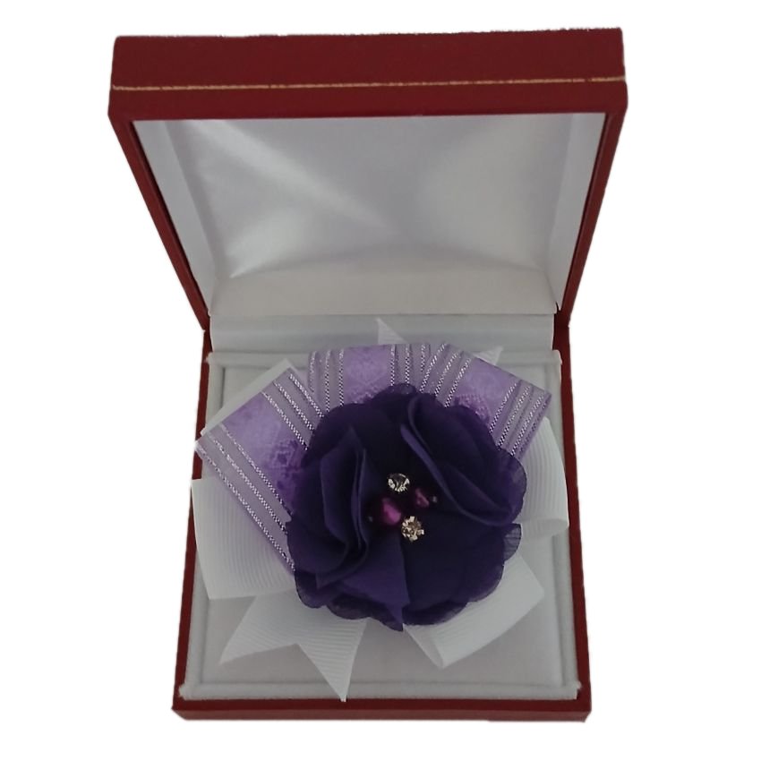 Diamante Chiffon Purple Flower Wrist Corsage