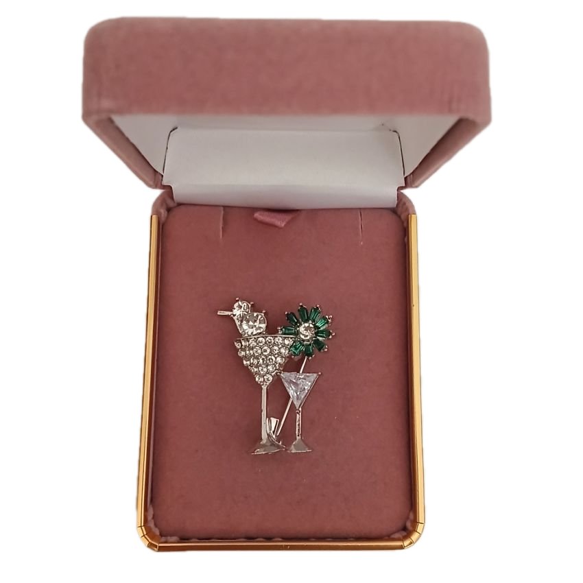 Diamante Fun Cocktail Brooch(2)