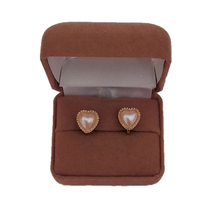Diamante Gold Colour Heart Clip On Earrings(2)