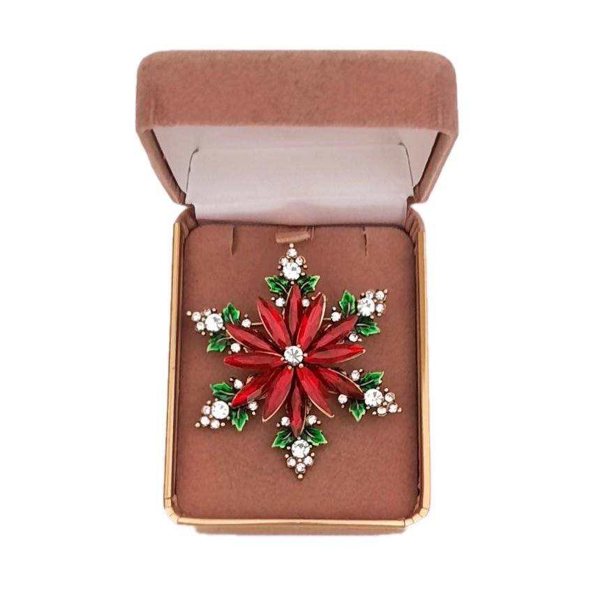 Diamante Snowflake Christmas Brooch(2)