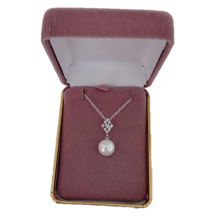 Diamante And Round Pearl Pendant(2)