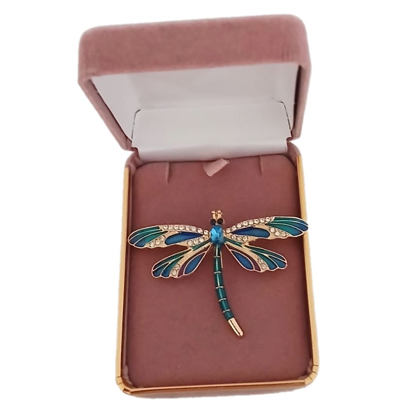 Dragonfly Brooch Set With Diamante Stones(2)
