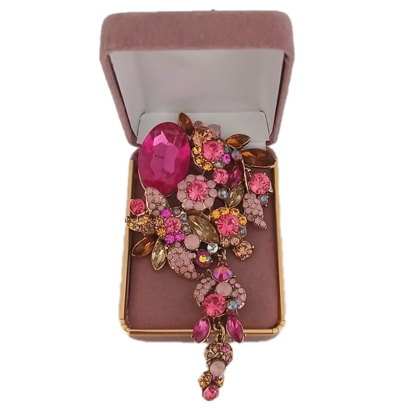 Dusky Pink Flower Brooch(2)