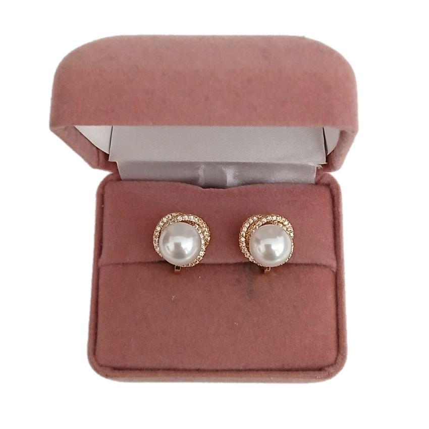 Edged Pearl And Gold Round Clip On Earrings(2)