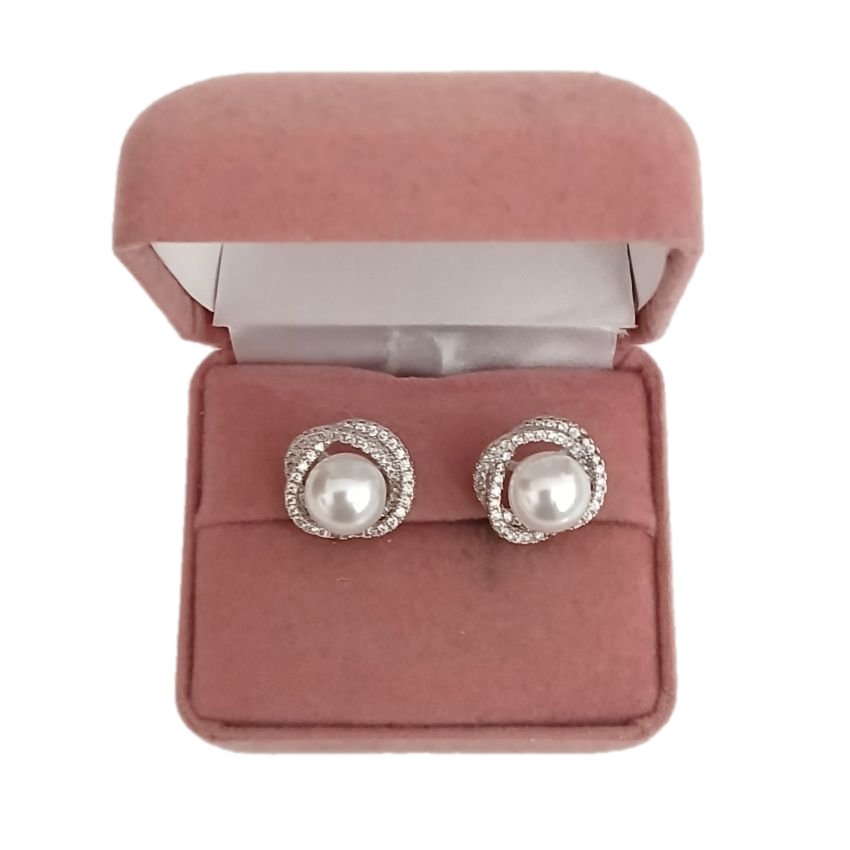 Edged Pearl And Silver Round Clip On Earrings(2)