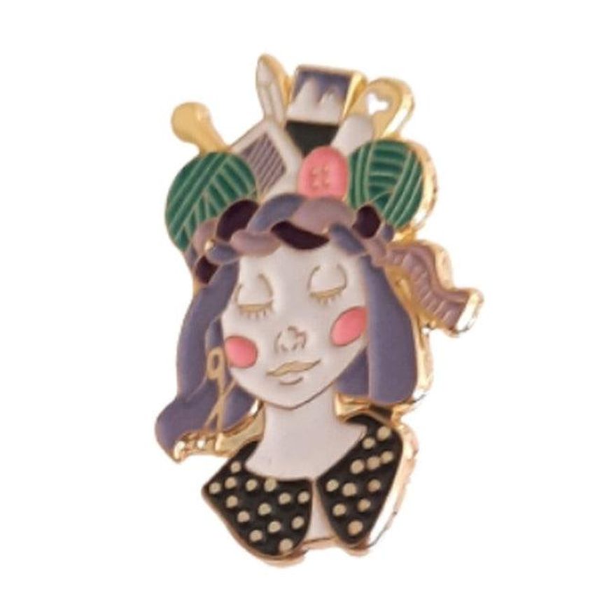Enamel Crafter Metal Brooch Pin
