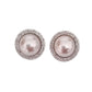 Extra Large Silver Diamante Pearl Clip On Earrings