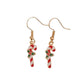 Fashion Jewellery Red And White Candy Cane Earrings
